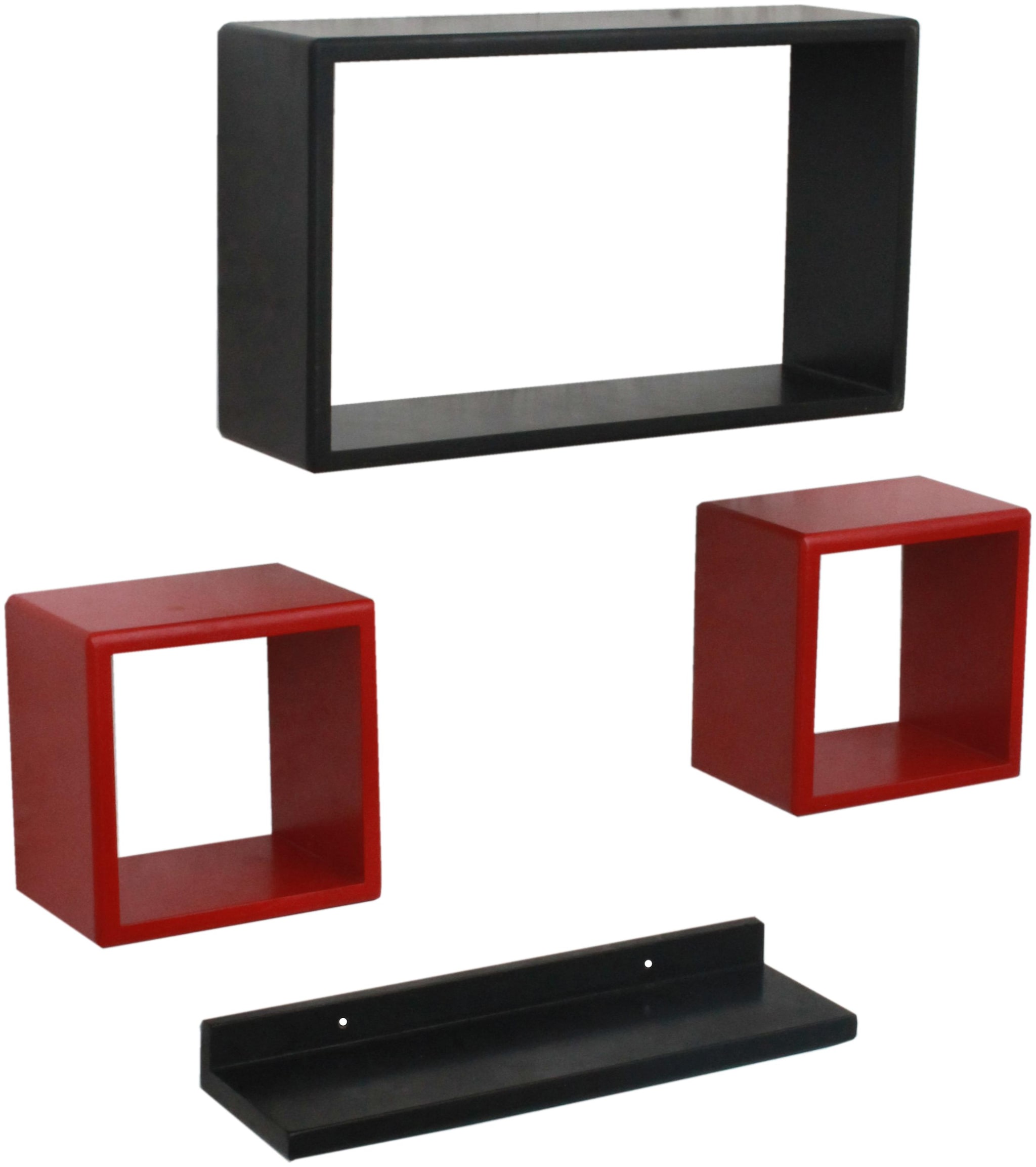 

Home Sparkle Wall Shelves Set of 4(Black And Red)