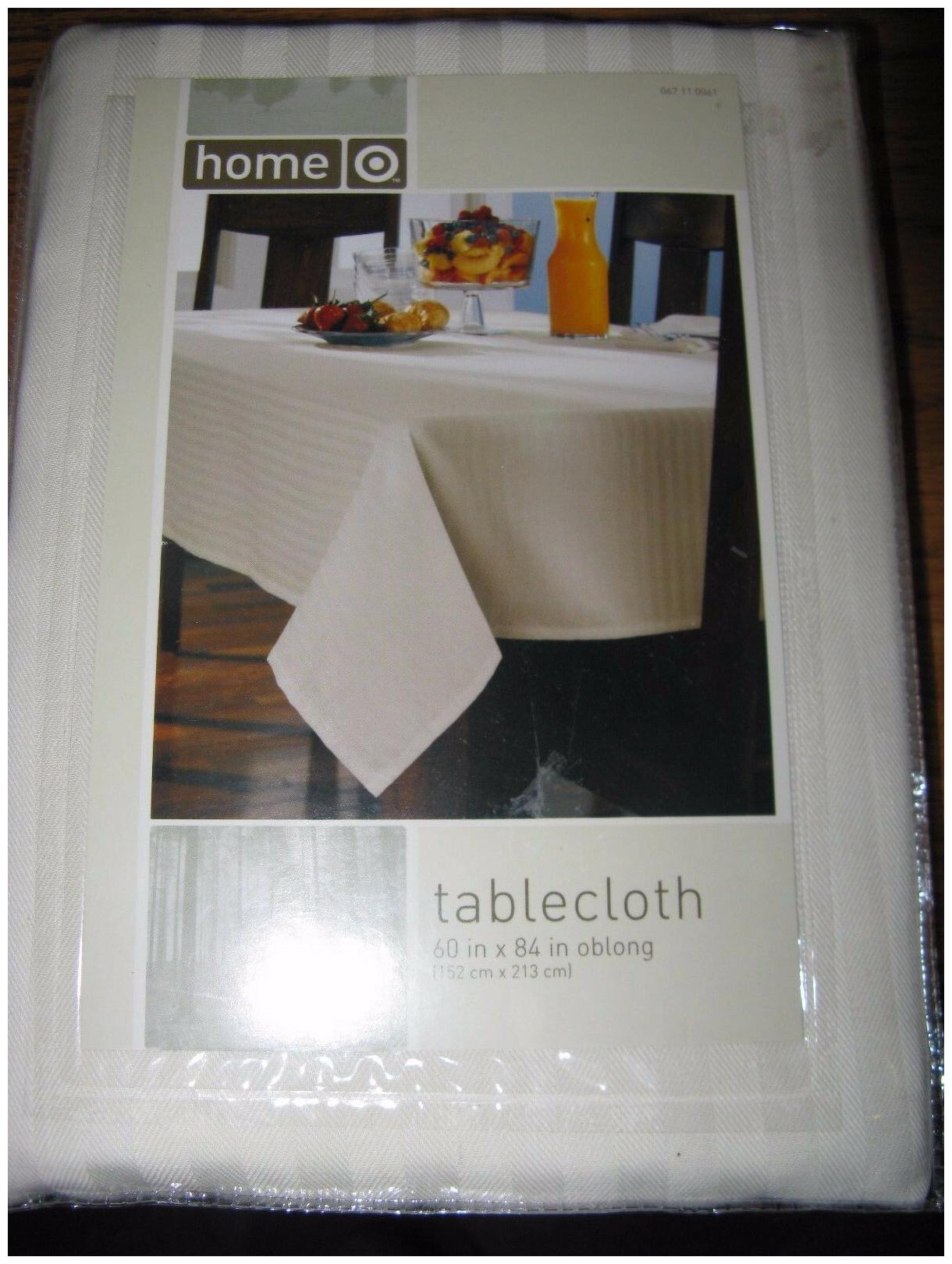 

HOME TABLECLOTH 60 X 84 INCHES OBLONG NEW 55 COTTON 45 POLYESTER BY TARGET