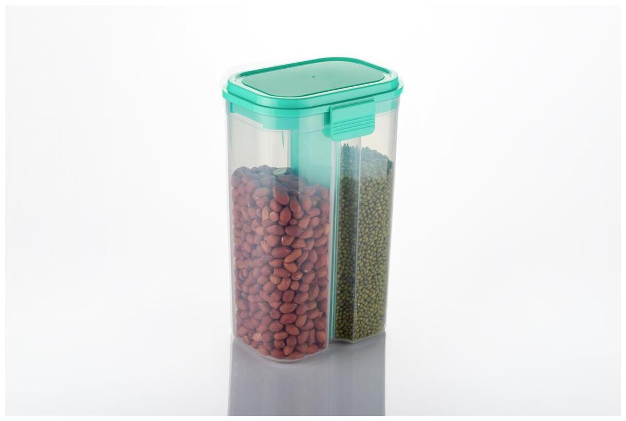 

Home Turf Pramukh Plastic 2 Section Air Tight Multipurpose 1500 Ml Container - Blue