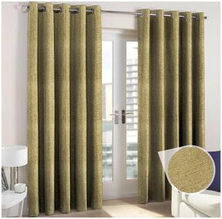 Buy Homecraft Olive Green Textured Single Window Curtain Online At