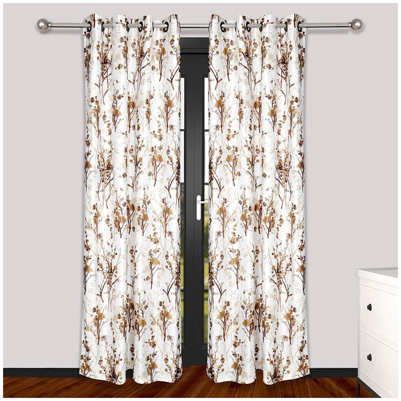 

HOMECRUST Polyester Window Blackout Multi Regular Curtain ( Eyelet Closure Leaves )