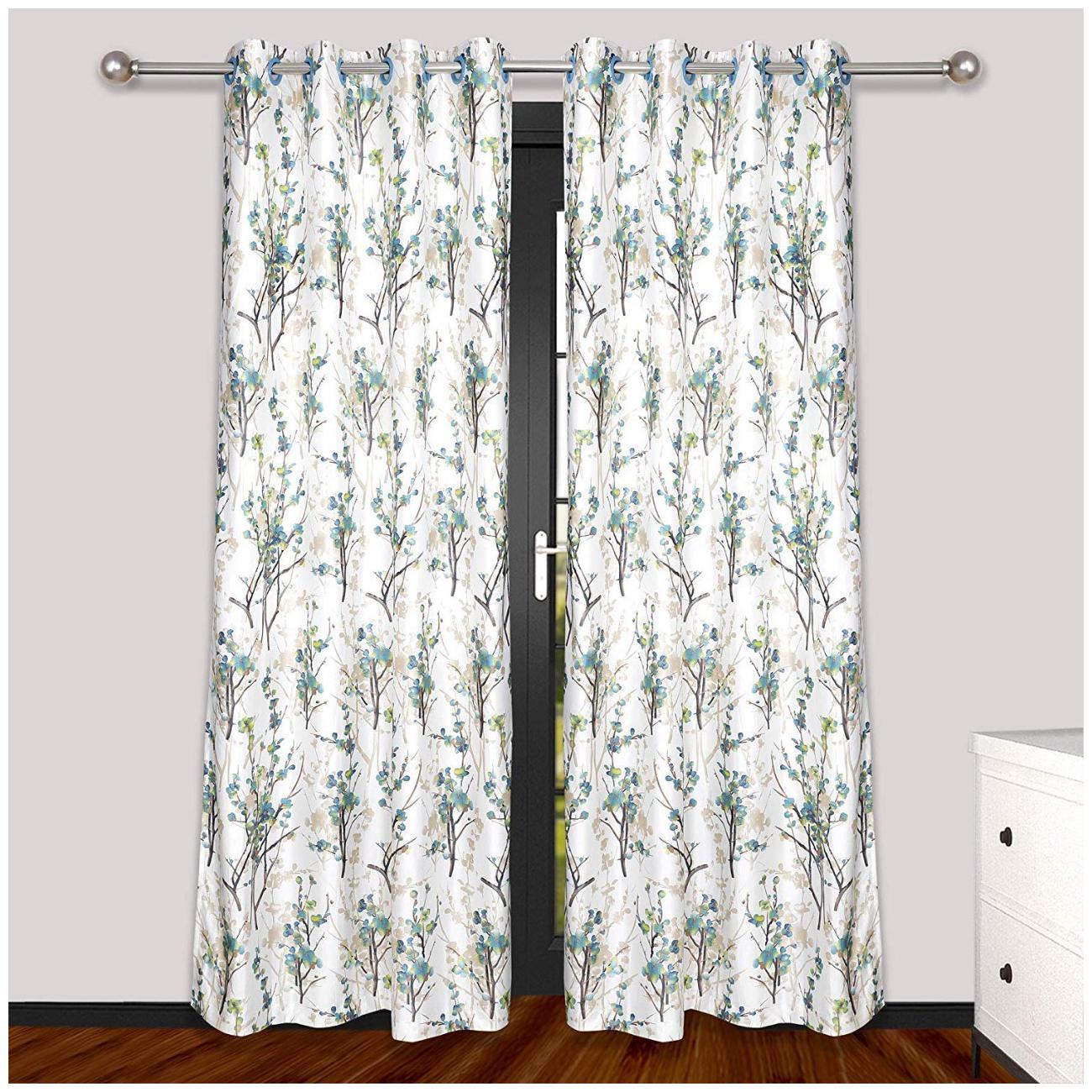 

HOMECRUST Polyester Window Blackout Multi Regular Curtain ( Eyelet Closure Leaves )