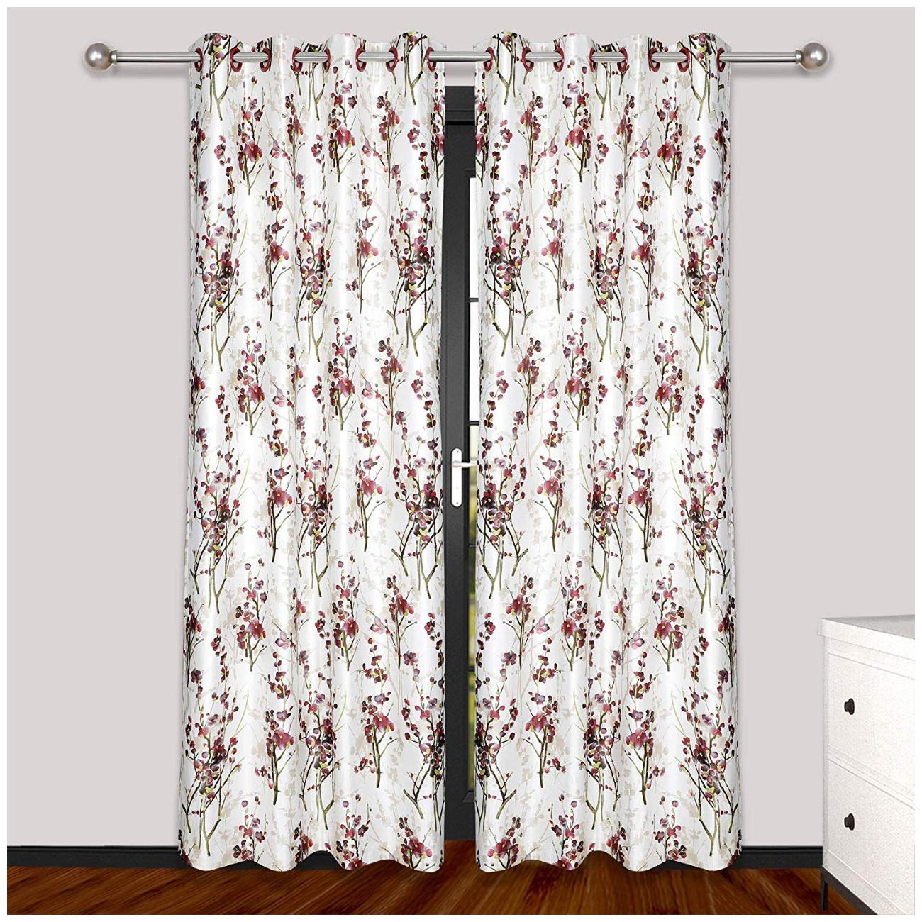 

HOMECRUST Polyester Long Door Blackout Multi Regular Curtain ( Eyelet Closure Leaves )