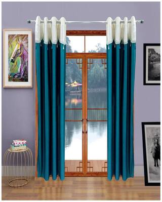 Buy Homefab India Set Of 2 Designer Blue Window Curtains 5x4ft Online At Low Prices In India Paytmmall Com