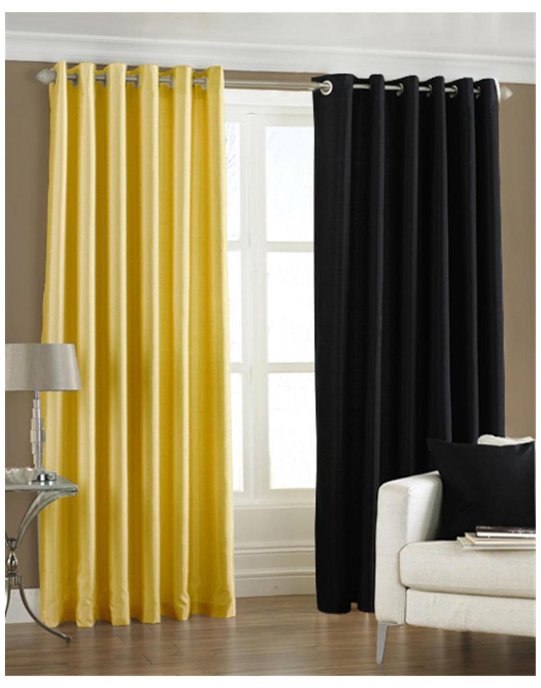 Homefab India Set Of 2 Royal Silky Multi Color Window Curtains Homefab India Set Of 2 Royal Silky Multi Color Window Curtains 5x4ft
