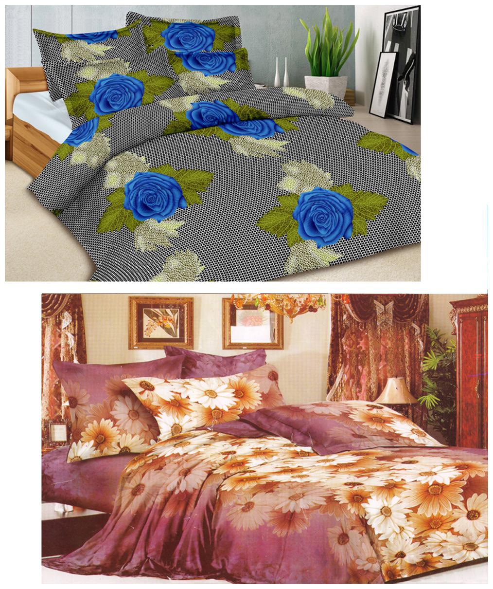 Buy Homefab India Cotton Multi Color Double Bed Sheet Combo Online at