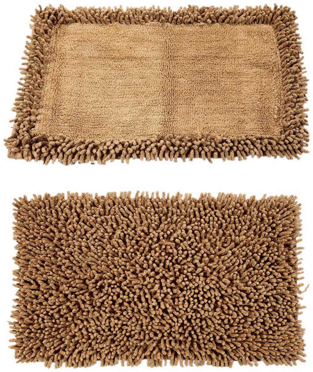 

Homefurry Beige Cotton Bath Mats - Buy 1 Get 1