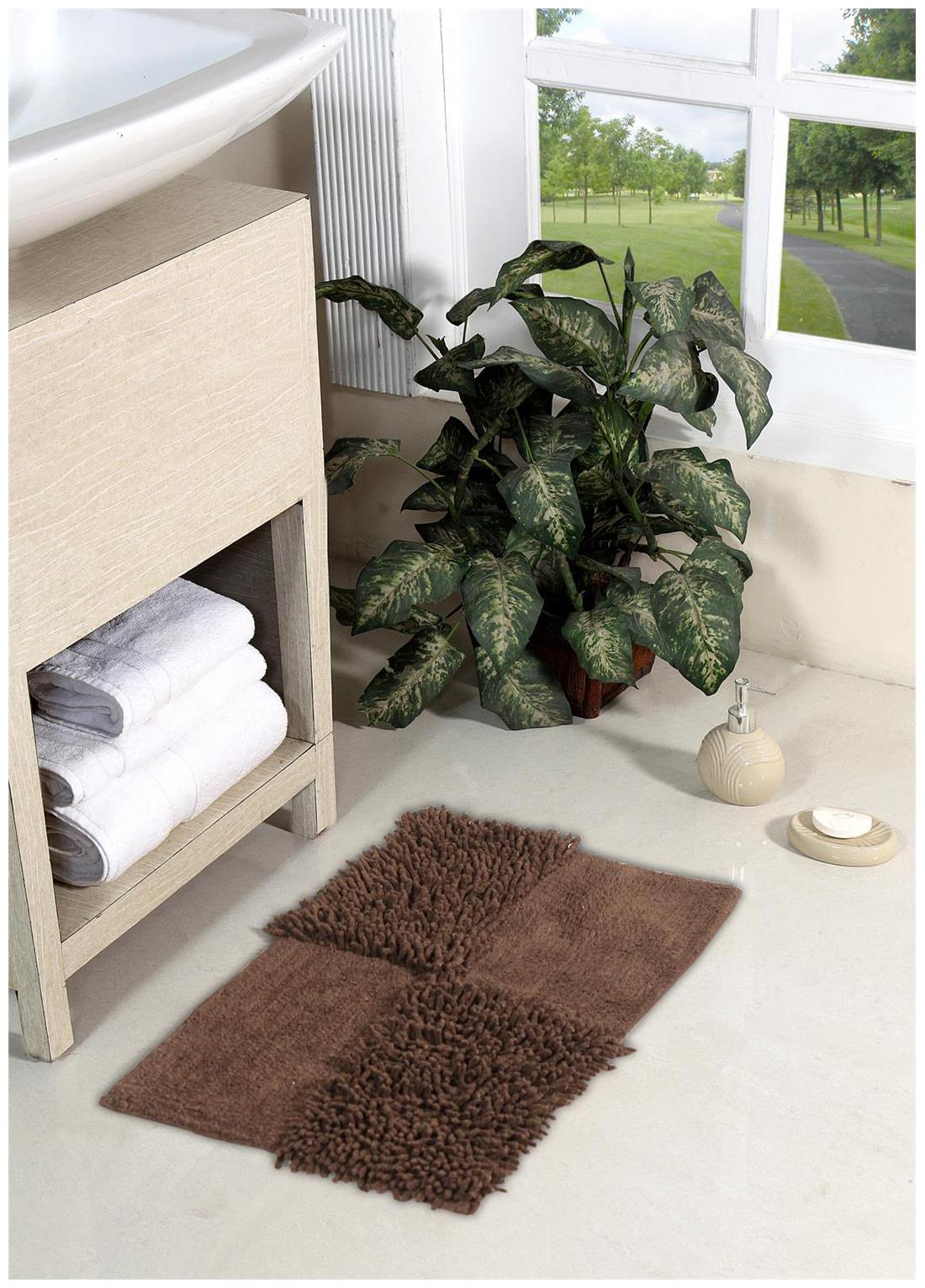 

Homefurry Brown Quadgraze Cotton Bath Mat