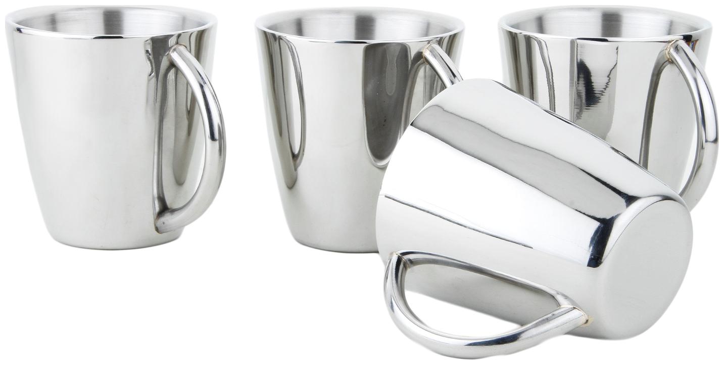 

Homeish Metallo Stainless Steel Double Walled Coffee Tea Mug Set of 4