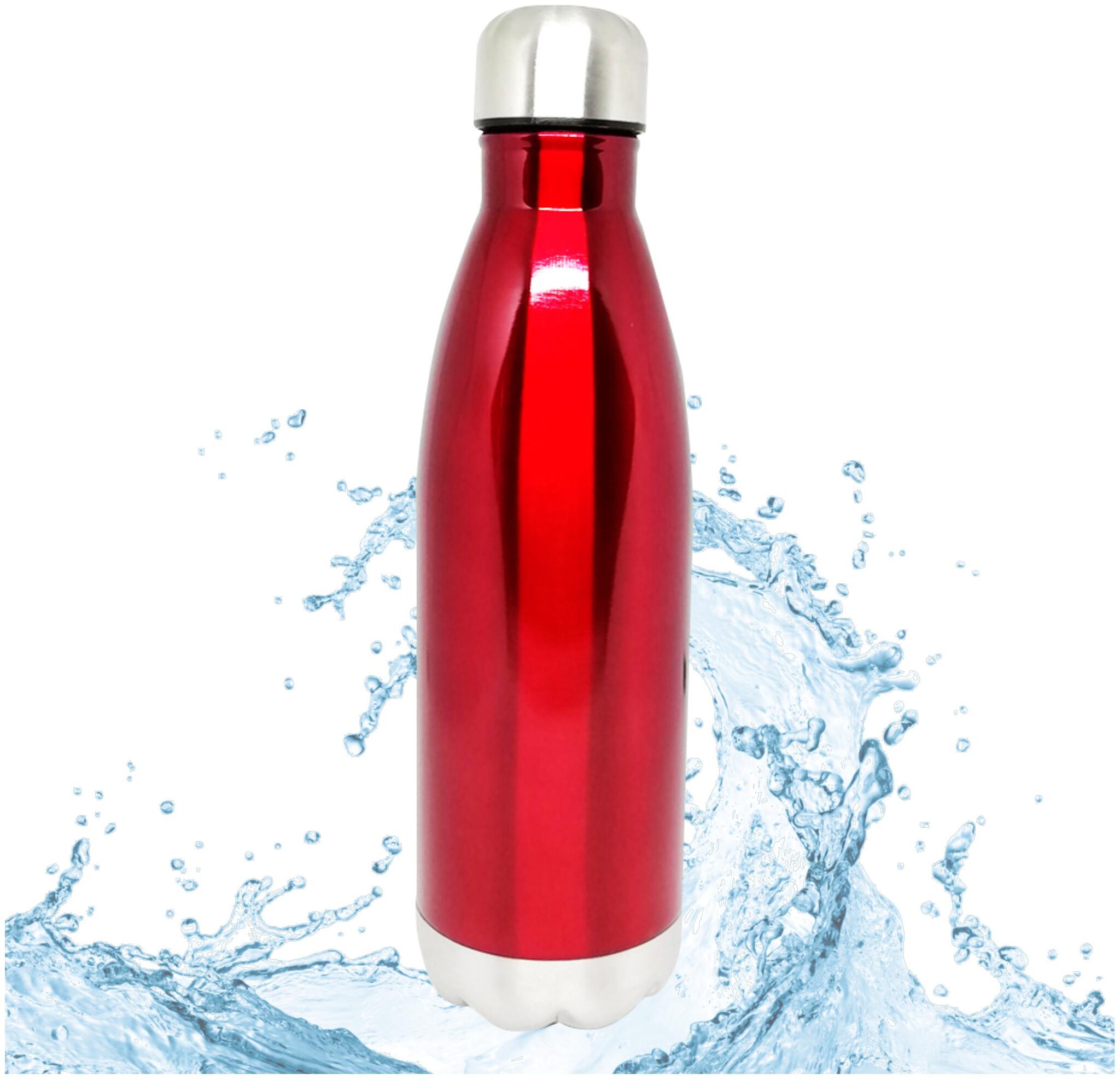

HOMEISH Stainless Steel Red Water Bottle ( 480 ml Set of 1 )