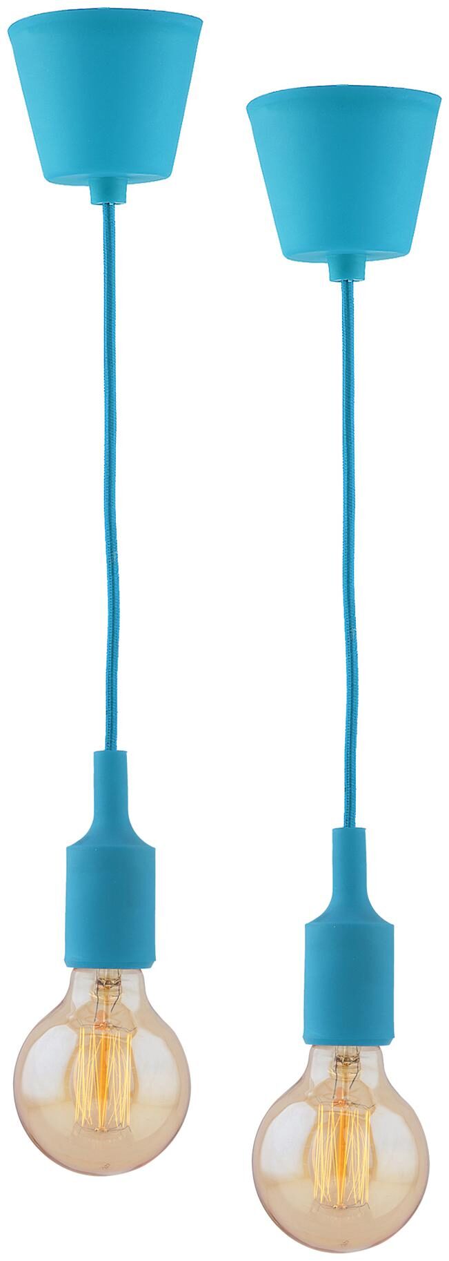 

Homesake 2pcs E27 Socket Chandelier Lamp Light Fixture Blue Hanging Silicone Holder Adjustable Modern Pendant Ceiling Lamp