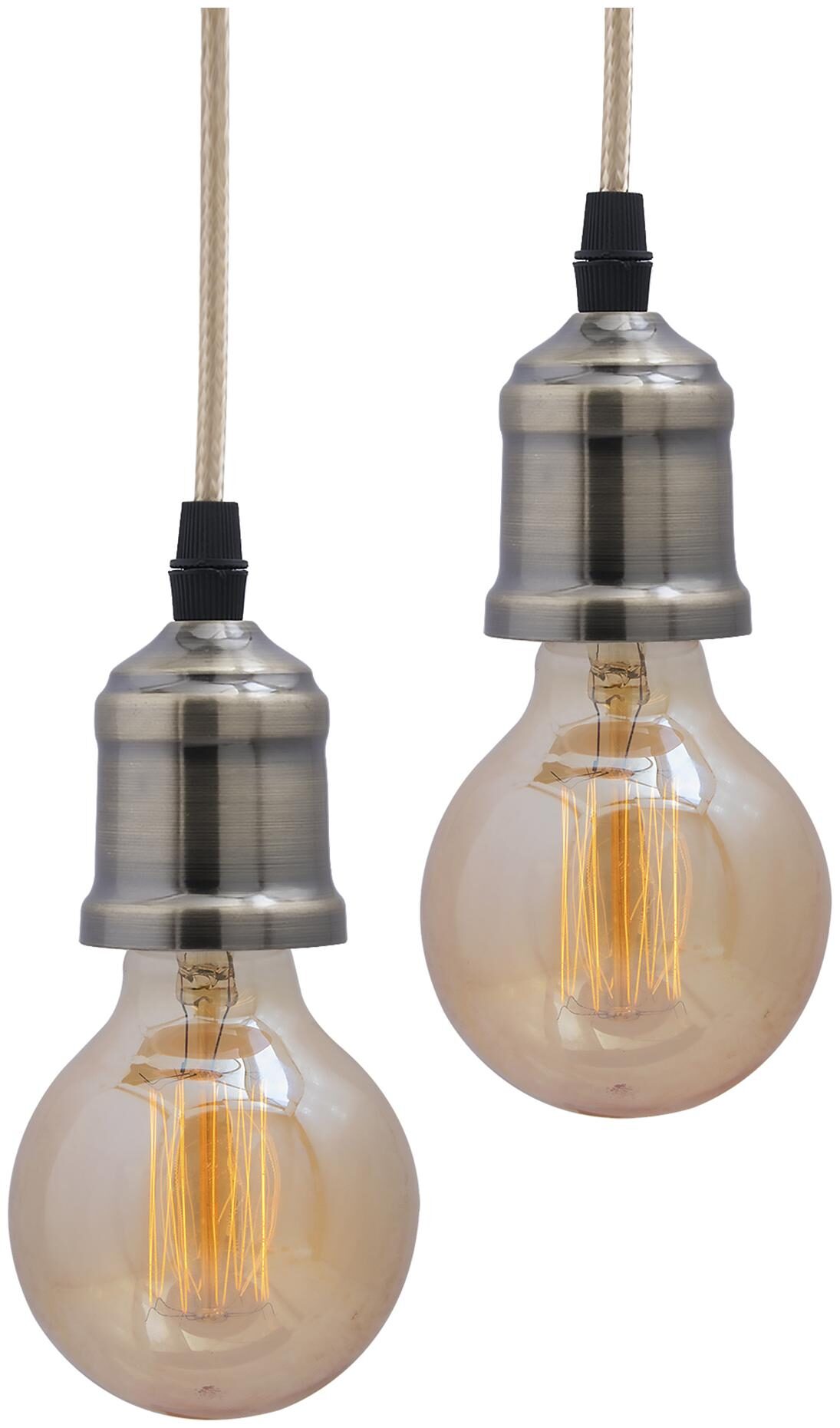 

Homesake Edison Filament Metallic Antique Brass Bulb Holder Urban Retro Nordic style With Fixture Set of 2
