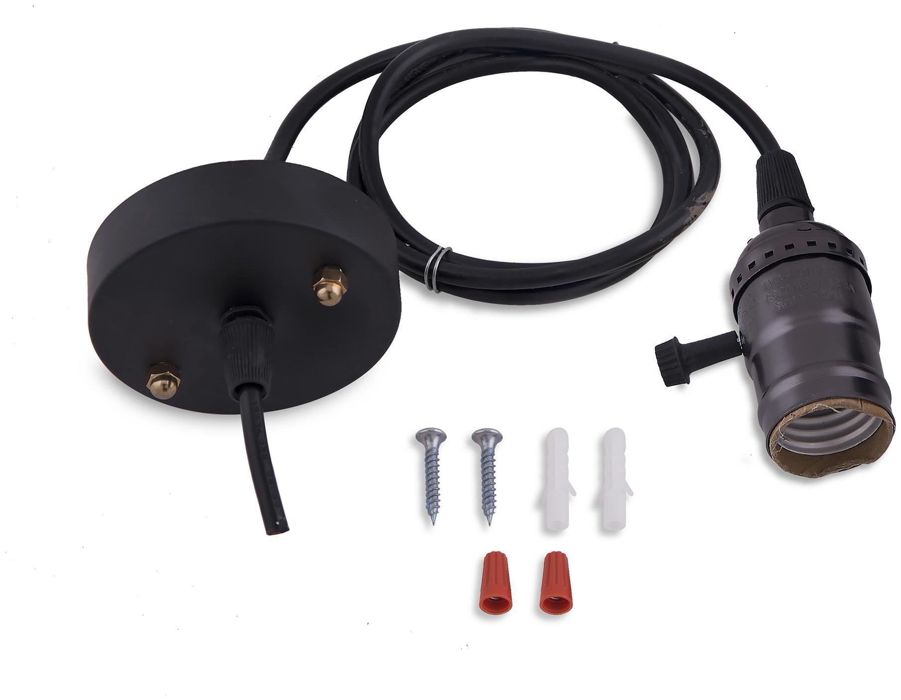 

Homesake Edison Filaments bulb holder Hanging E27 (Antique Black) with switch Retro Industrial