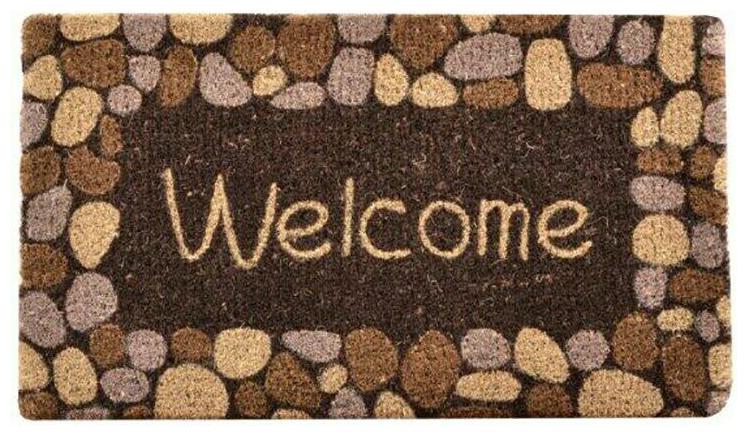 

HomeTrax Designs Welcome River Rocks Coir Mat (18-inch x Multi-color