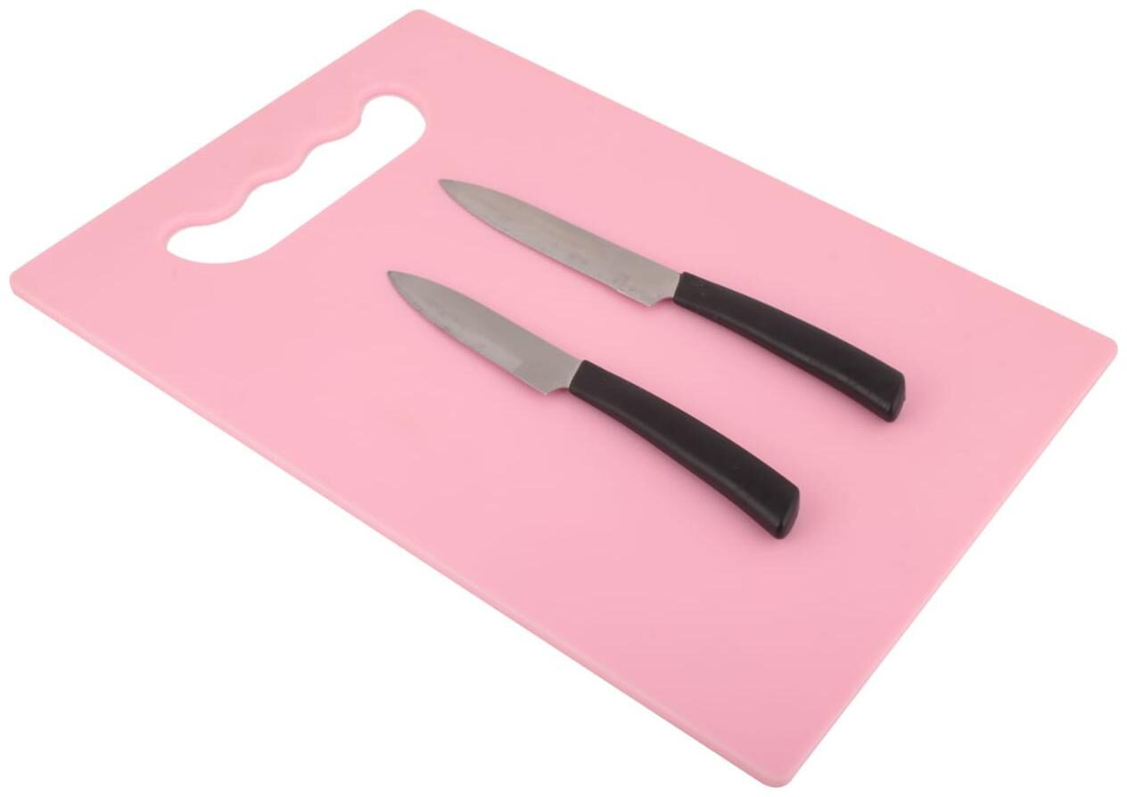 

HomeTurf Vegetable Fruits Plastic Chopping Board Large Cutting Board - Pink