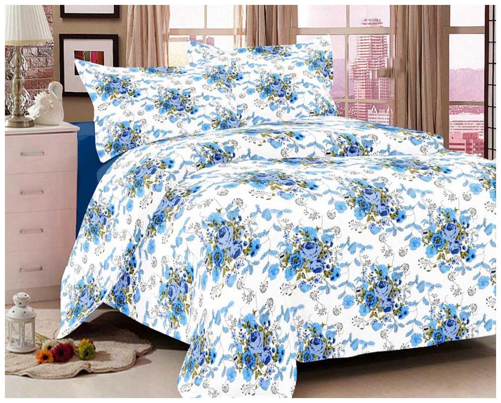 

HOMEZY Cotton Floral Double Size Bedsheet ( 1 Bedsheet With 2 Pillow Covers White )