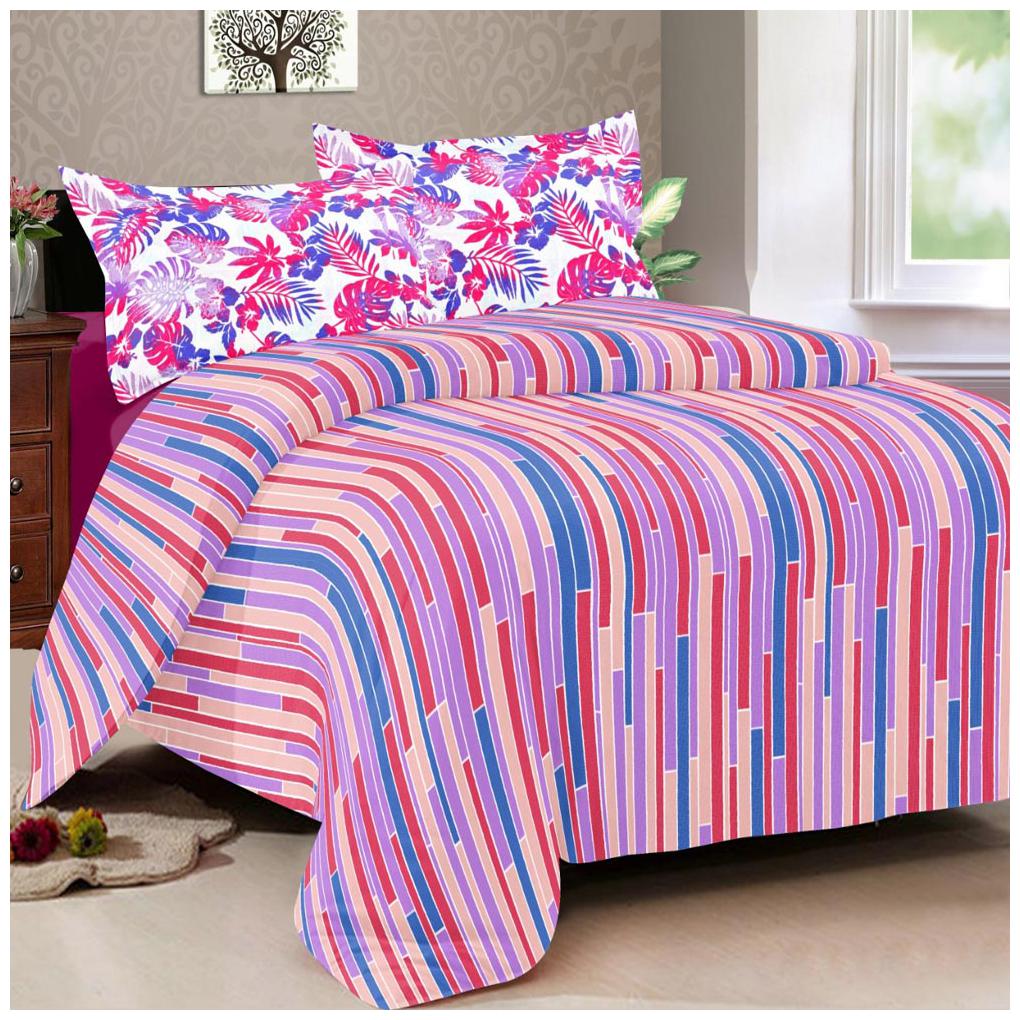 

HOMEZY Cotton Floral King Size Bedsheet ( 1 Bedsheet With 2 Pillow Covers Pink )