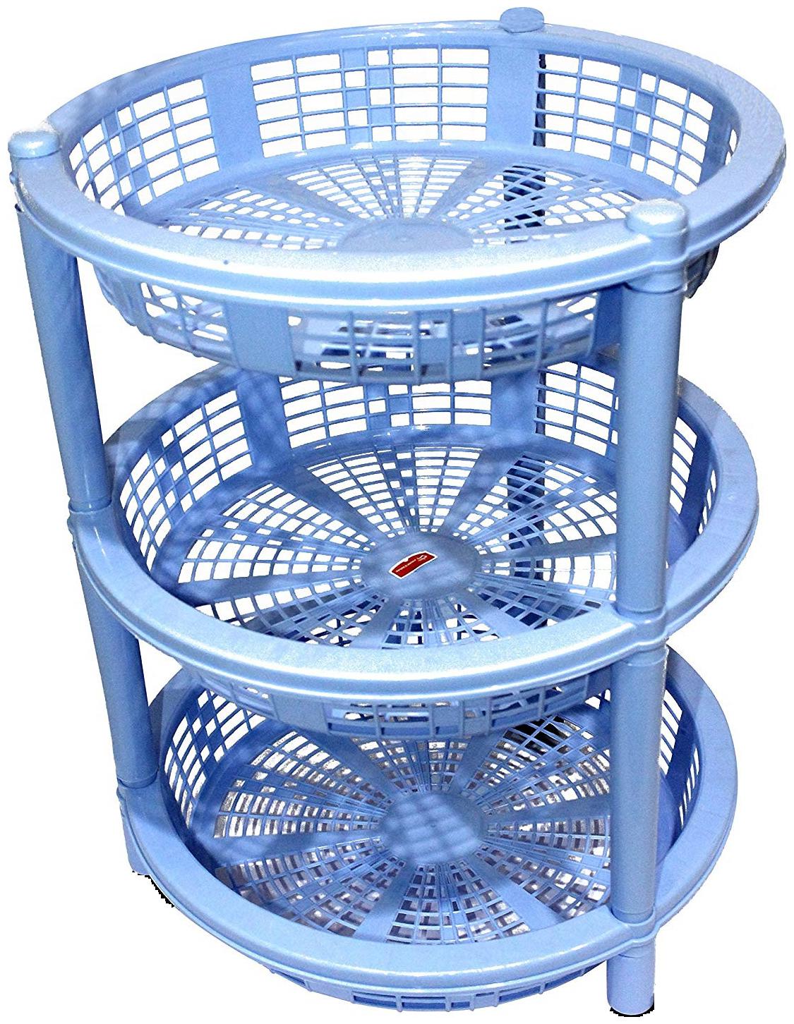 

Homfine 3 layer Big Size Round kitchen rack Slave For Vegetable Storage (1Pcs )