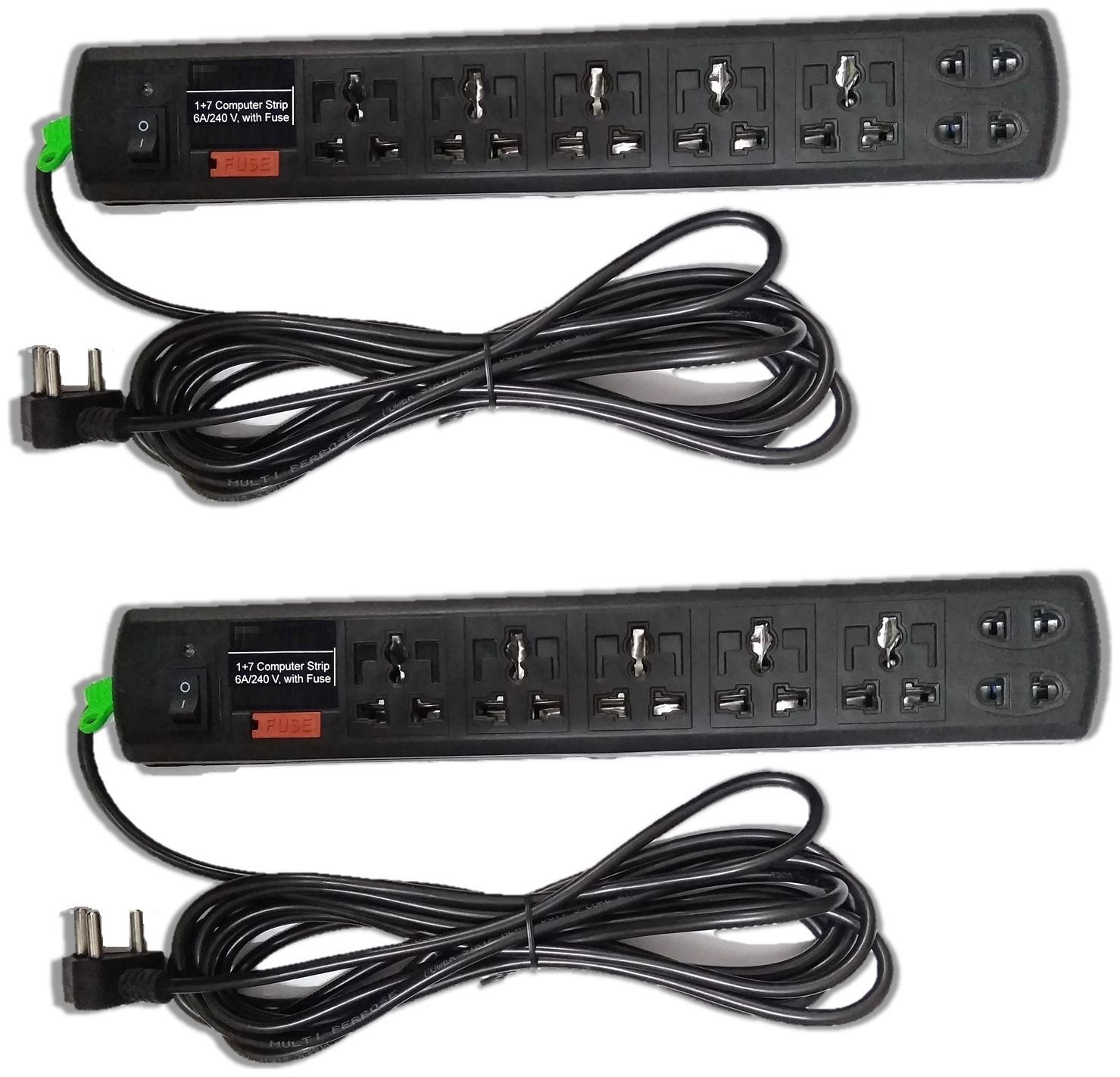 

Homfine Multi Pin Black Extension Board ( 5 m 7 Socket 1 Switches)