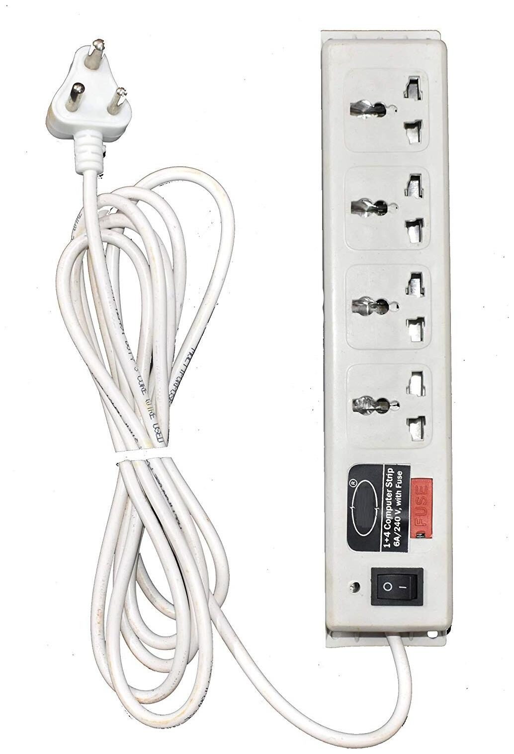 

Homfine Three Pin White Extension Board ( 3 m 4 Socket 1 Switches)