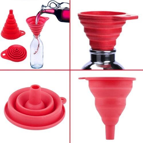 

Homfine Collapsible Silicone Funnel for Pouring Oil Sauce Water Juice Small Food-Grains (Pack of 2)