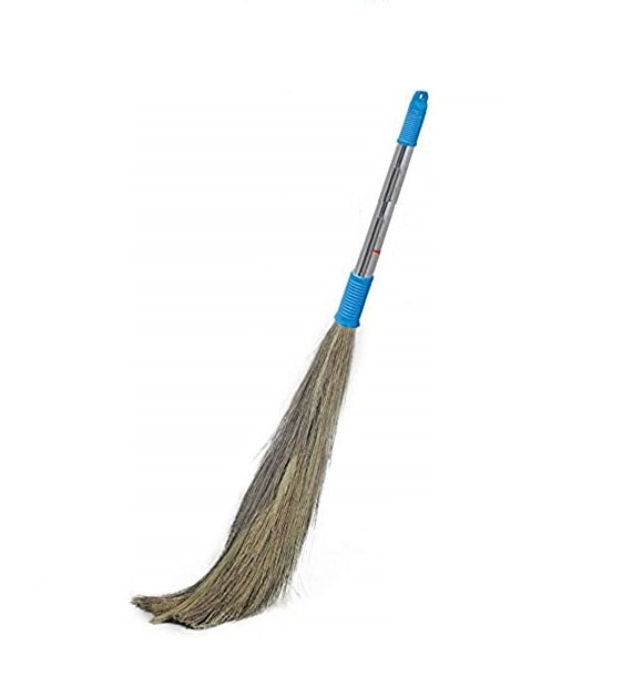 

Homfine Grass Broom Phul Phool Jhadu with Stainless Steel Long Handle for Floor Cleaning