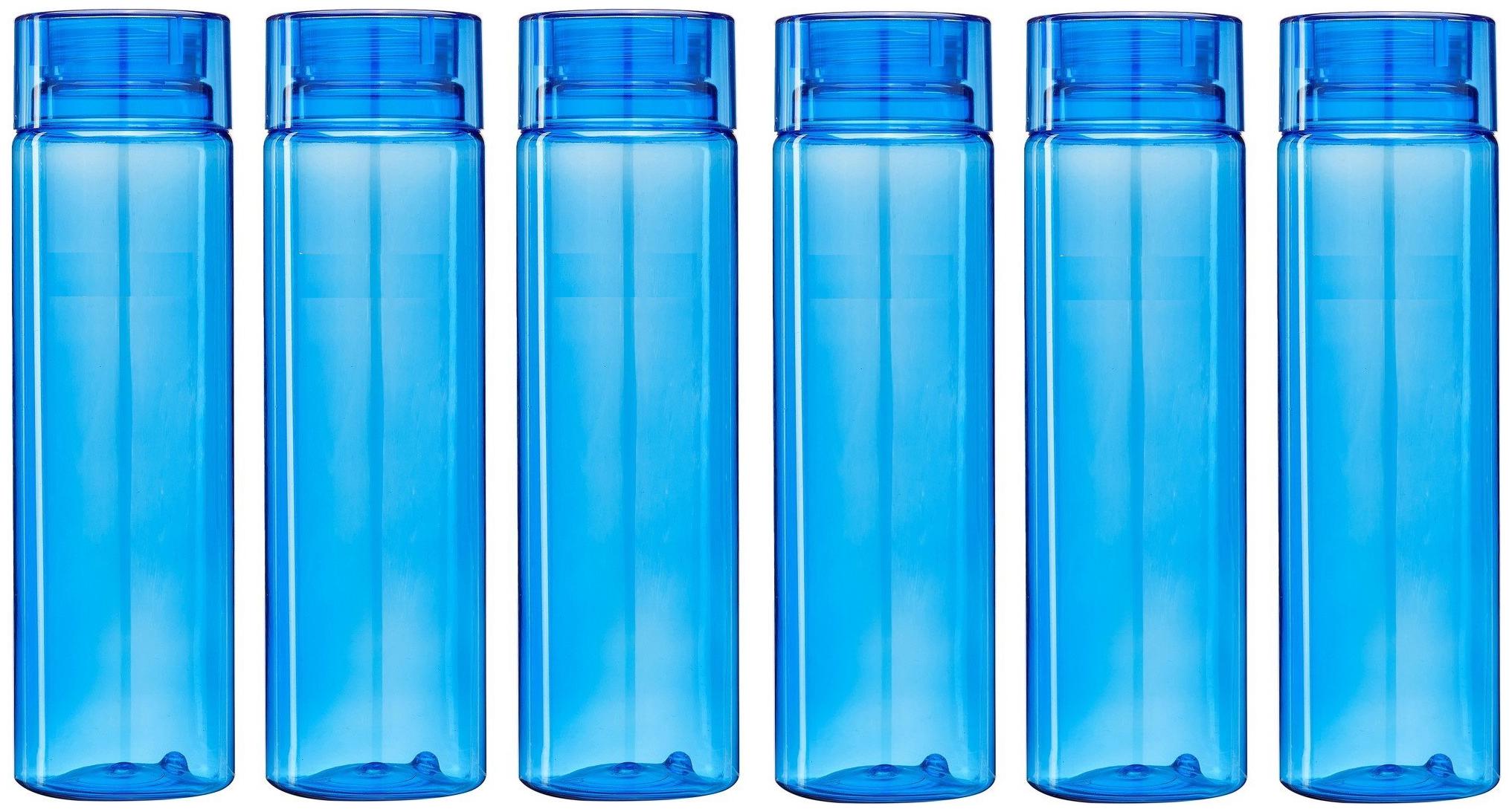 

Homfine HA-6B Plastic Blue Water Bottle ( 1000 ml Set of 6 )