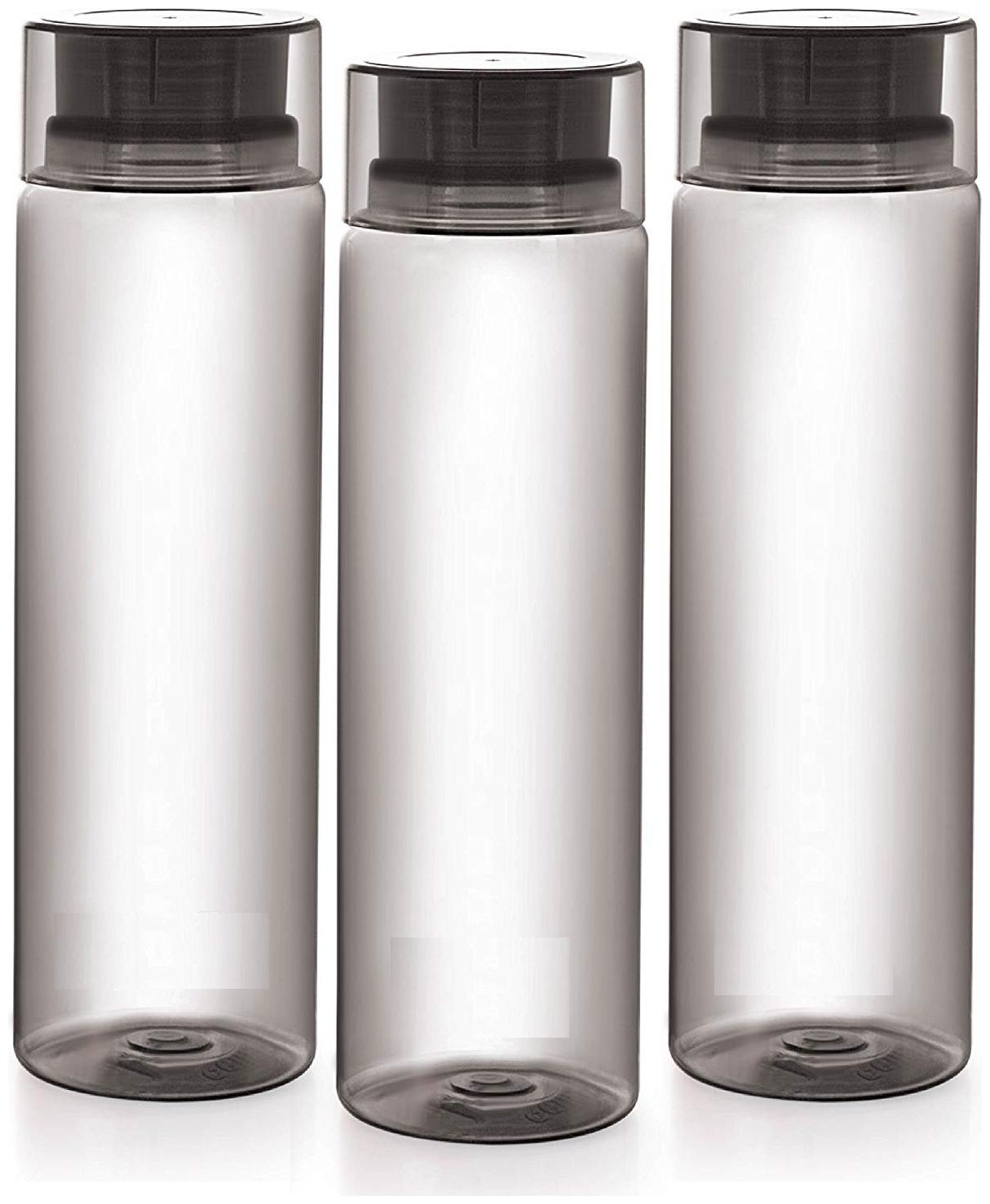 

Homfine Unbreakable BPA Free Fridge Water Bottle 1 Ltr Plastic Black Water Bottle ( 1000 ml Set of 3 )