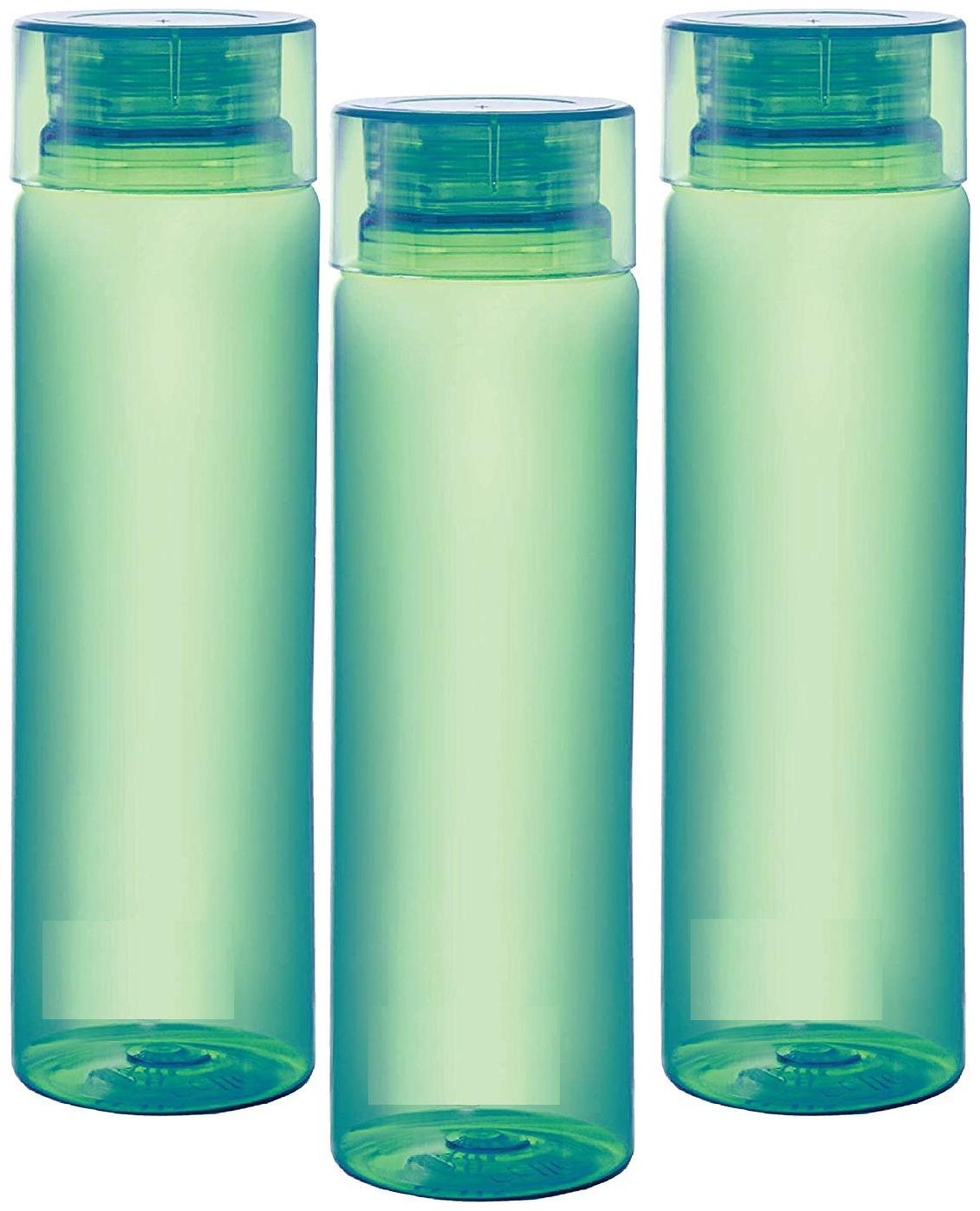 

Homfine Unbreakable BPA Free Fridge Water Bottle 1 Ltr Plastic Green Water Bottle ( 1000 ml Set of 3 )