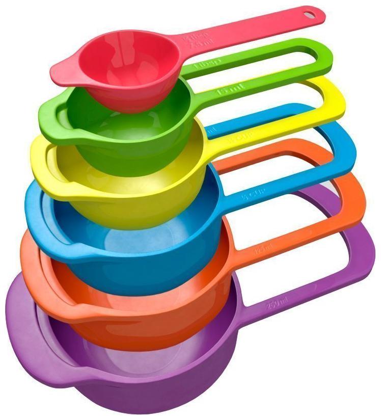 

Honestystore Measuring Cups and Spoons for Kitchen Measuring Spoons Set for Cake Baking Cooking Plastic Spoons with Measurement Set of 6 (Multi-Color)