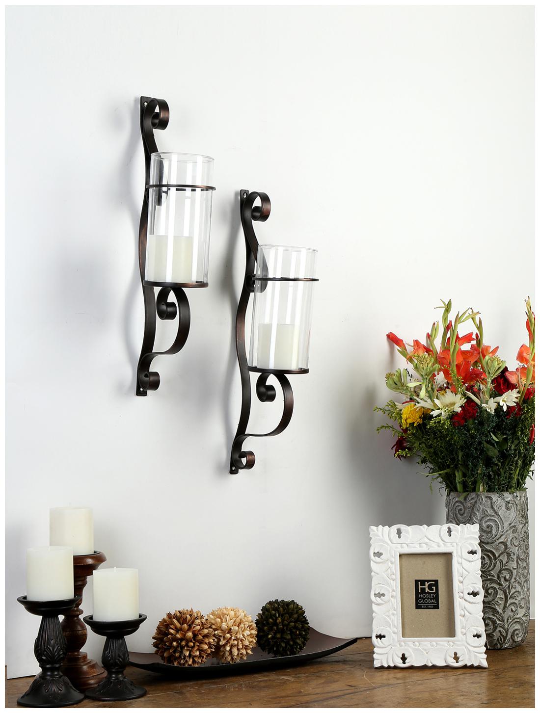 

Hosley Metal Brown Candle