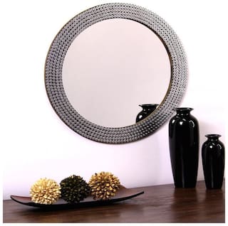 Buy Hosley Decorative Metal Studded Round Wall Mirror Online At