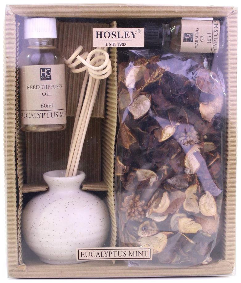 

Hosley Eucalyptus Mint Ceramic Reed Diffuser with Oil Potpouti
