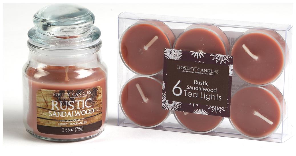 

Hosley Rustic Sandalwood 75 12 g (2 65 Oz) Wax Jar Candle With Scented Tealights