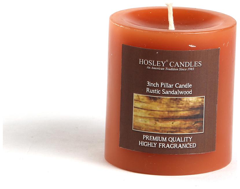 

Hosley Rustic Sandalwood Highly Fragrance 3Inch Pillar Candle