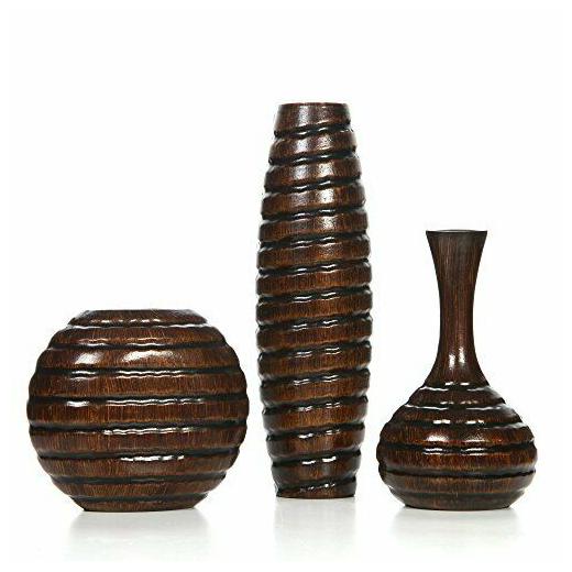 

Hosley s Carved Wood Vases Small 6 Medium 8 and Tall 12 High Ideal Gift