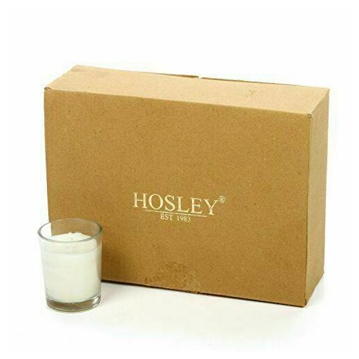

Hosley s Set of 12 Unscented Clear Glass Wax Filled Votive Candles 12 Hour