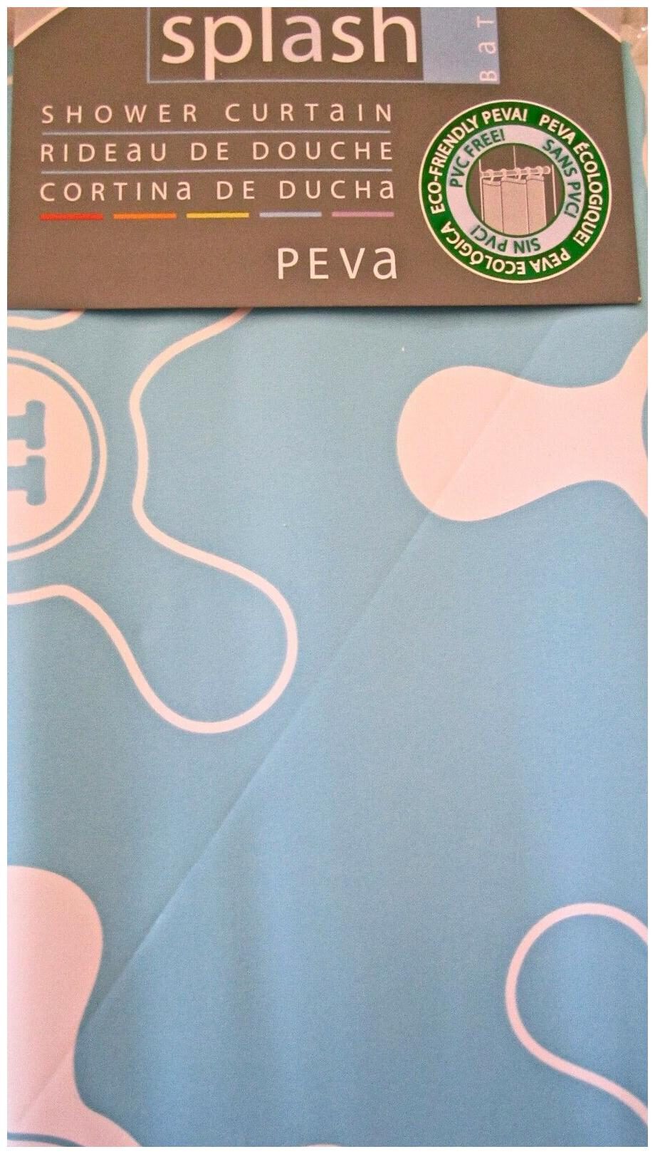 

Hot Cold Taps Shower Curtain Antique Porcelain or Blue White Vinyl Splash NEW