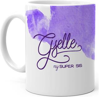 Hot Muggs- Giselle My Super Sis Personalized Ceramic Mug, 350ml, 1 pc