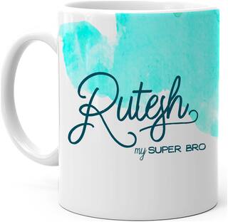 Hot Muggs- Rutesh My Super Bro Personalized Ceramic Mug, 315ml, 1 pc