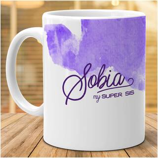 Hot Muggs- Sobia My Super Sis Personalized Ceramic Mug, 350ml, 1 pc
