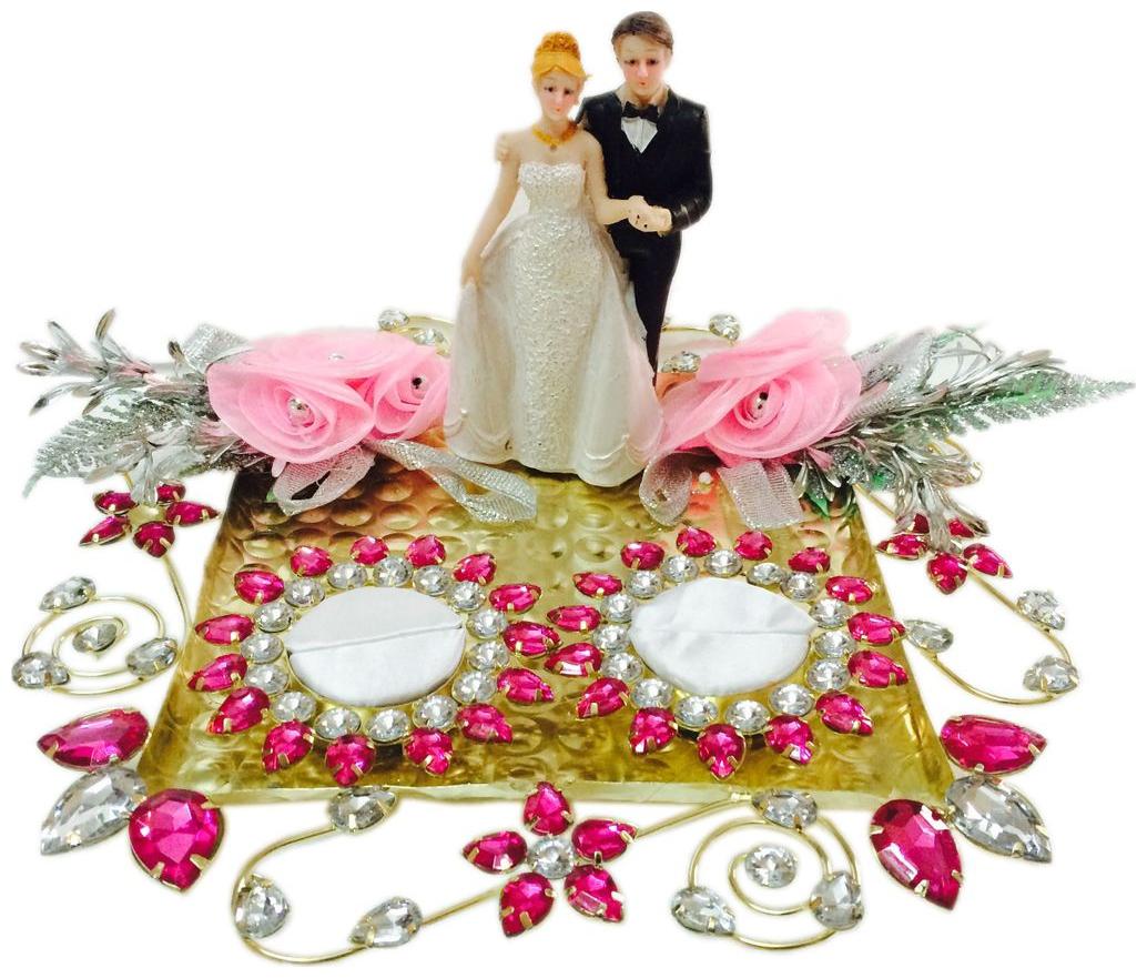 

Hot Pink Crystal Wedding Engagement Ring Platter Holder