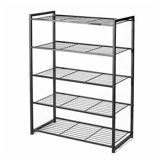 

HOUSE DAY 5 Tier Shoe Rack Organizer Entryway Shoe Storage Black Shoe 5 tier
