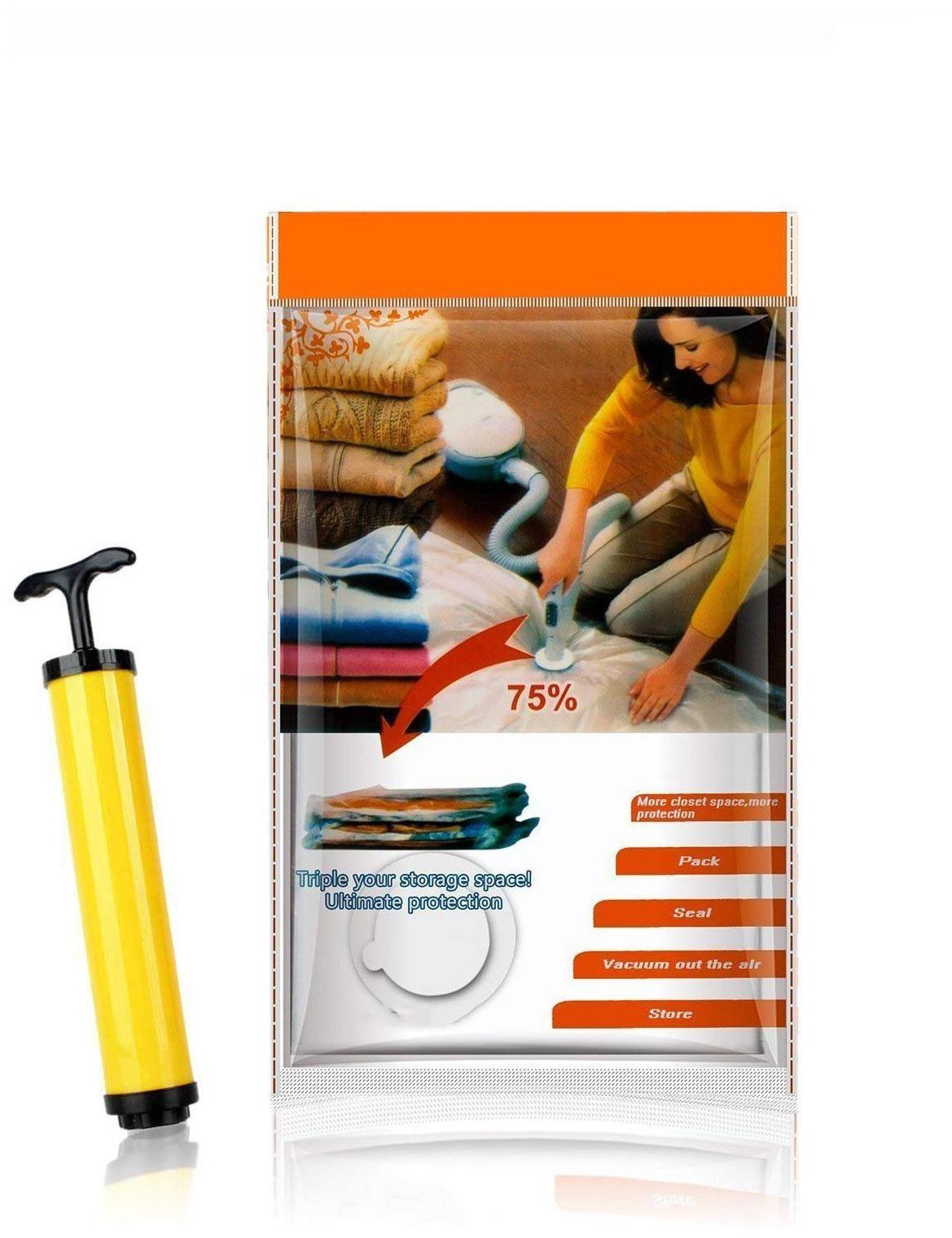 

House of Quirk Vacuum Storage Bags for Clothes Bedding and Travel Works with Air Pump Airtight and Waterproof Space Bag (70x80 cm)