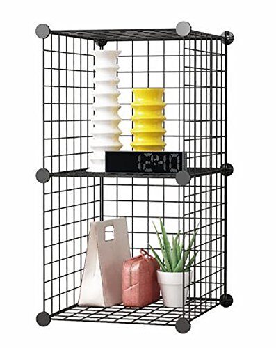 

House of Quirk Stainless Steel Storage Organizer Black (2CUBE Iron CAB)