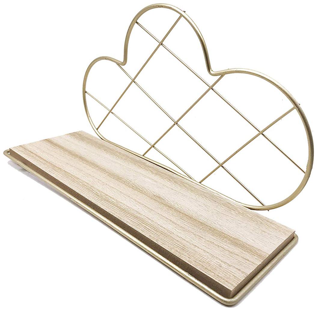 

House of Quirk Metal Wooden Wall Shelf for Bedroom Tv Wall Hanging Storage Shelf Rack