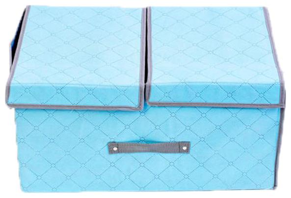 

House of Quirk Charcoal Divider Storage Box for Socks Bra Tie and Scarfs Organizer -Blue