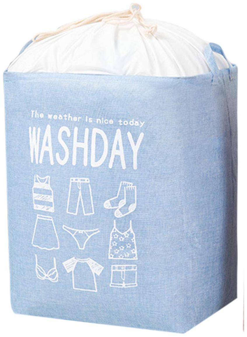 

House Of Quirk Cloth Blue Laundry Basket ( Set of 1 )