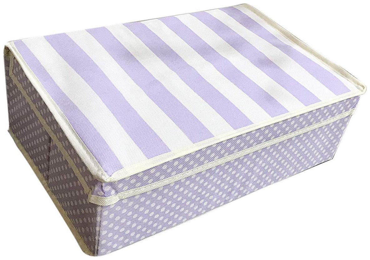 

House of Quirk Foldable Living Storage Box Organizer for Underwear Socks Accessories and More Multi Compartment Innerwear Storage Box - Purple