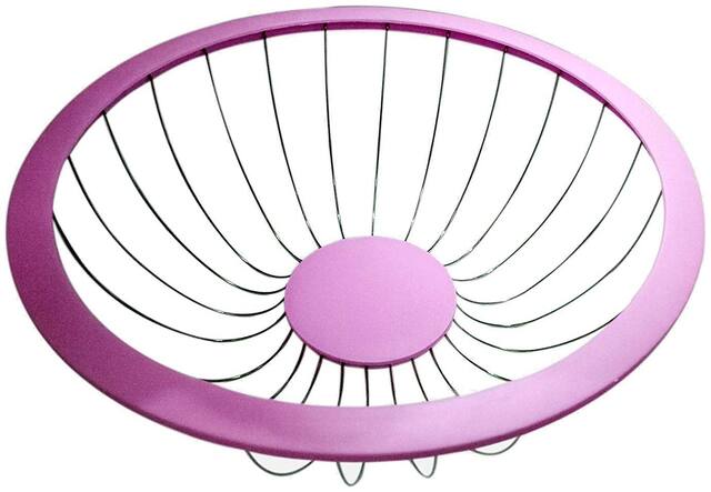 House of Quirk Twistfold Wire Bowl Fruit & Vegetable Basket Purple(1Pc)